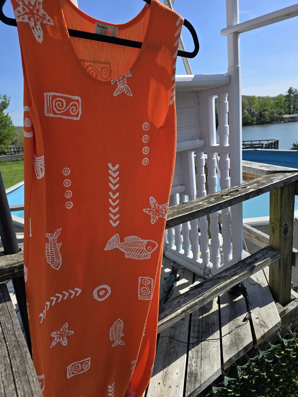 Orange Printed Maxi Dress